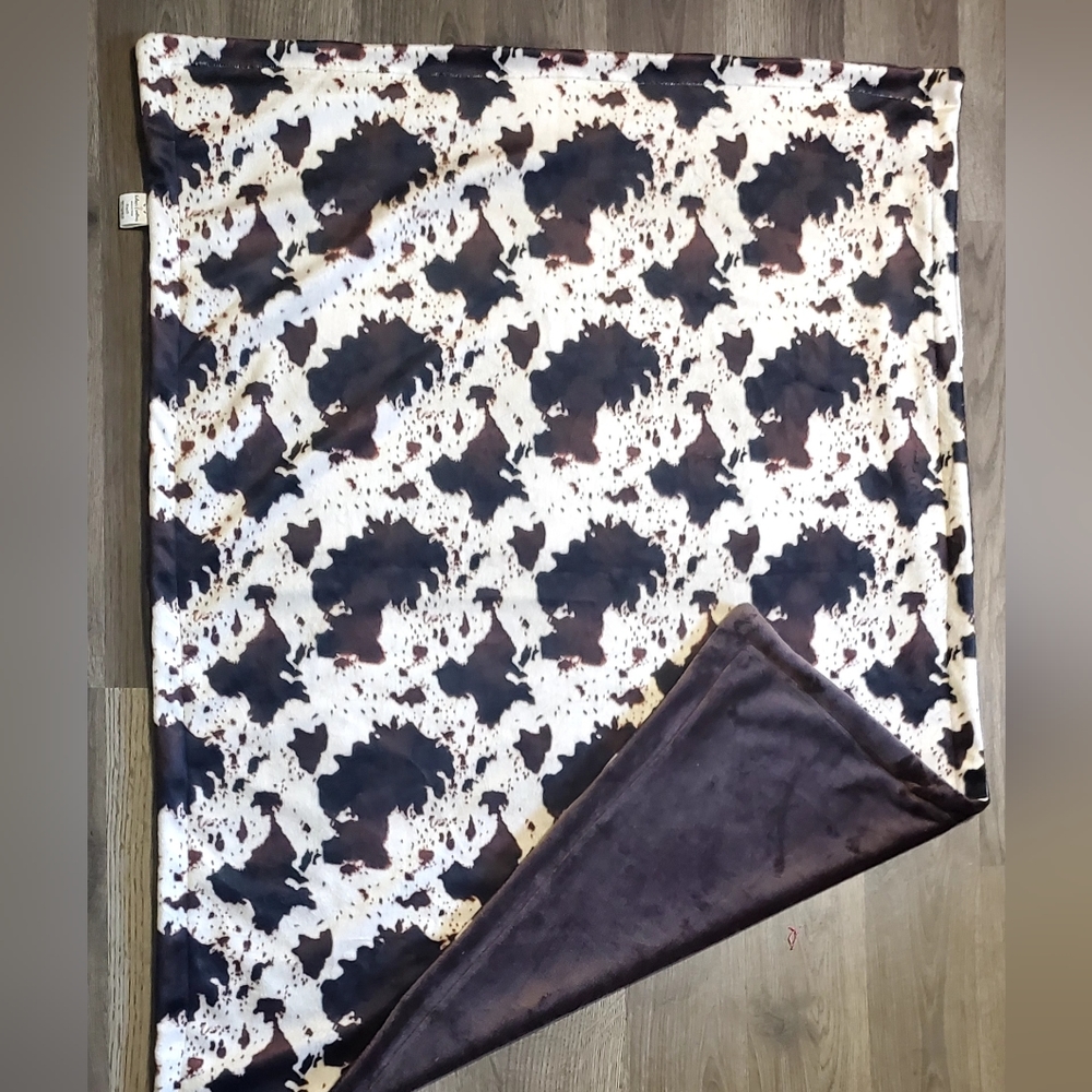 28x34" infant minky cowhide print blanket
